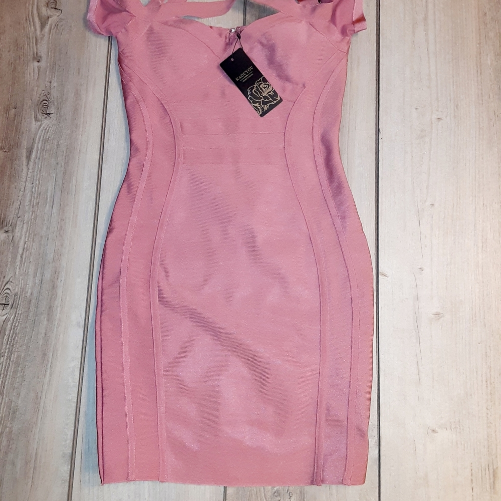 Women's pink sexy bodycon dress small